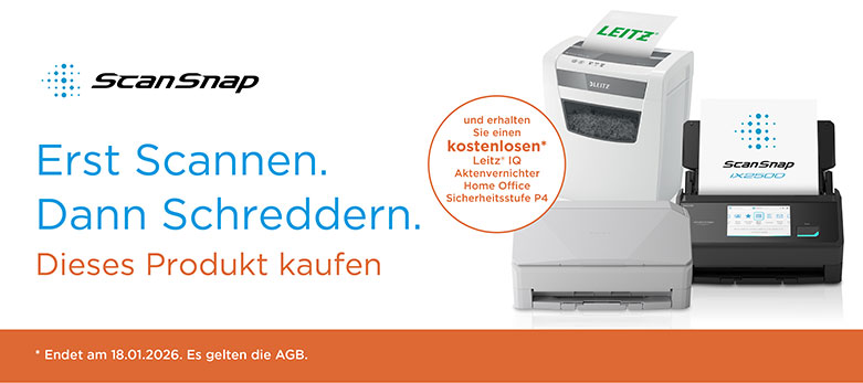 ScanSnap iX2500 + Aktenvernichter Aktion